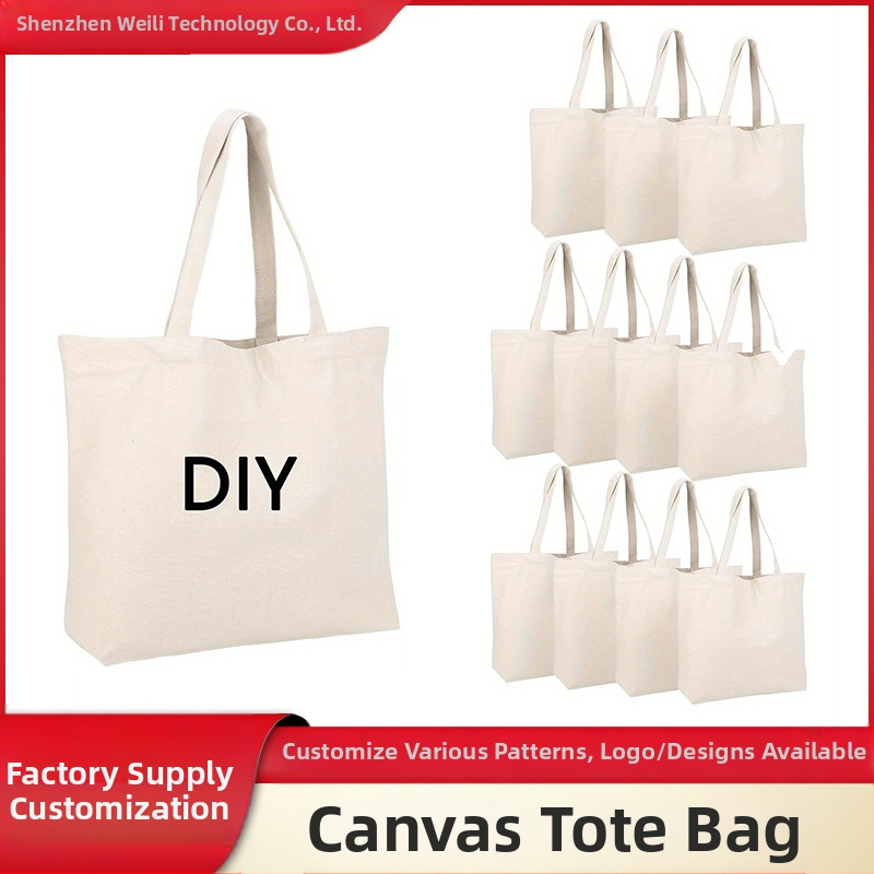 Drobėtas tote krepšys su šilumos perkėlimo spauda, studentams skirtas pirkinių krepšys, pečių arba rankinis nešiojimas