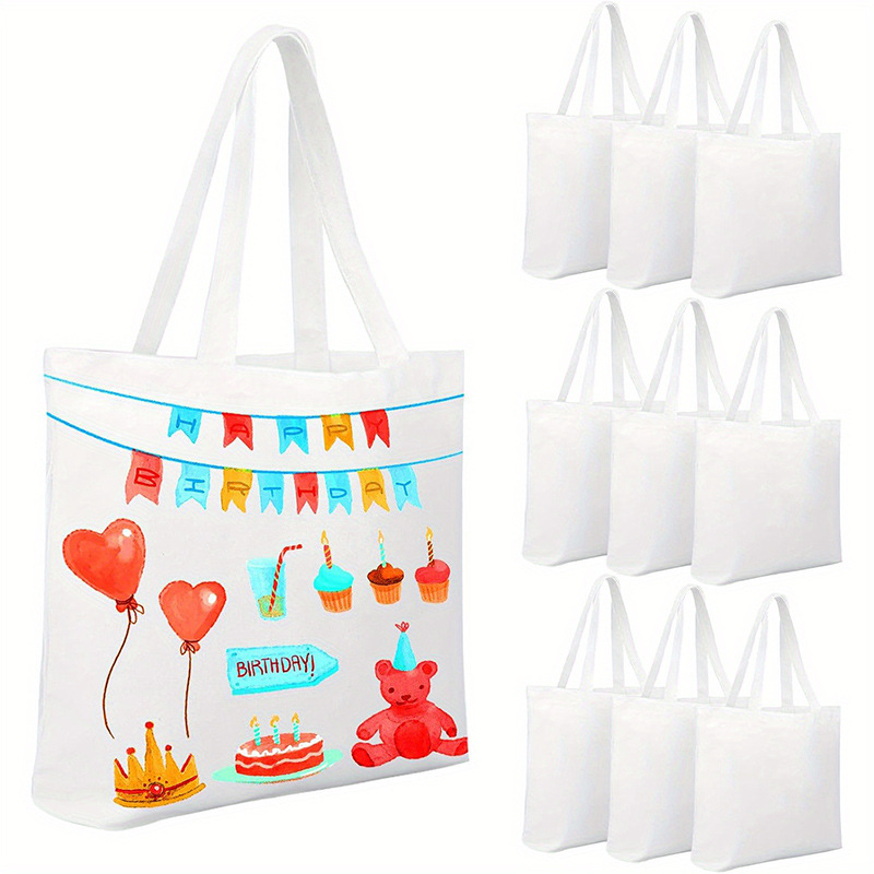 Drobėtas tote krepšys su šilumos perkėlimo spauda, studentams skirtas pirkinių krepšys, pečių arba rankinis nešiojimas