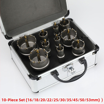 13-частен комплект TCT карбидни пробивни инструменти в алуминиева кутия, пробивник от неръждаема стомана и разширител от алуминиева сплав