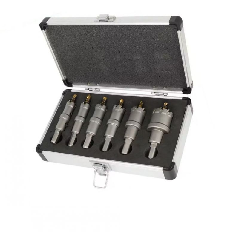 13-частен комплект TCT карбидни пробивни инструменти в алуминиева кутия, пробивник от неръждаема стомана и разширител от алуминиева сплав