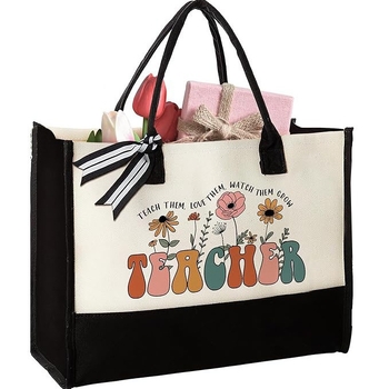 Τσαντα tote από καμβά – δώρο για δάσκαλο, συσκευασία OPP, 260 g, κατάλληλη για πάρτι και περίοδο αποφοίτησης