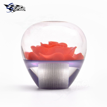 Λαβή επιλογής ταχυτήτων αυτοκινήτου με αποξηραμένα λουλούδια σε ακρυλικό, παγκόσμια τροποποίηση