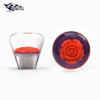 Λαβή επιλογής ταχυτήτων αυτοκινήτου με αποξηραμένα λουλούδια σε ακρυλικό, παγκόσμια τροποποίηση