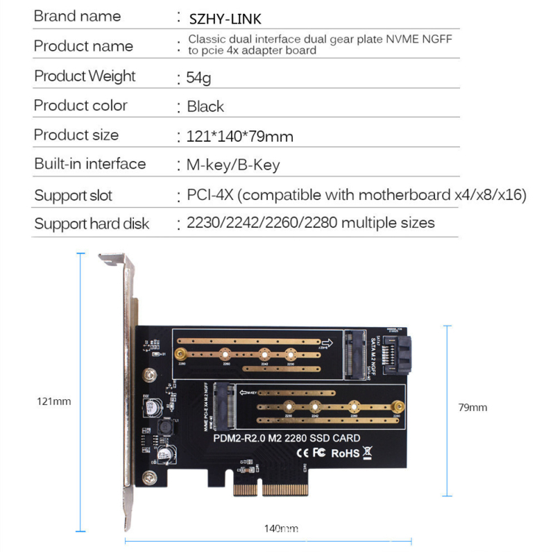 SZHY-LINK 0368 NVMe į PCIe adapterį M.2 M-Key NGFF, USB į PCI, USB 3.0, OEM prieinama