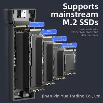 Μ.2 Θήκη SSD με διπλό πρωτόκολλο NVMe/NGFF, εξωτερική Type-C, κράμα αλουμινίου, υποστηρίζει έως 4TB, 10Gbps