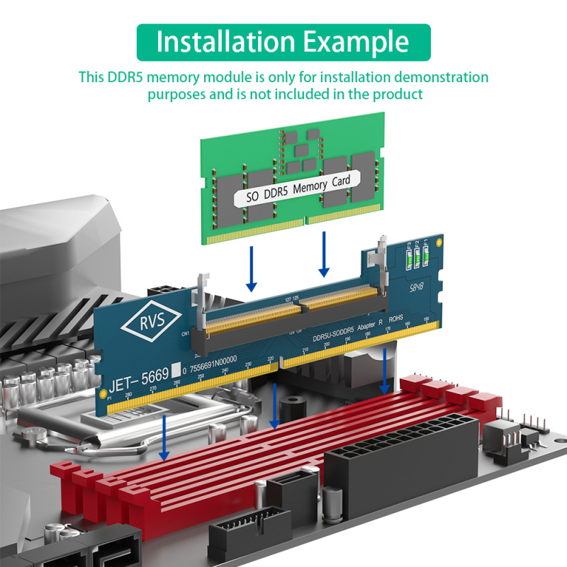 ZYX DDR5 адаптер за памет от лаптоп към настолен компютър