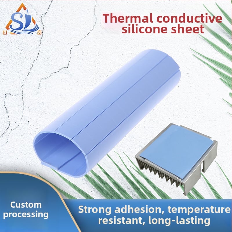 Термо-проводящ силиконов лист за захранване: изолация, разсейване на топлина, уплътнение и буфер, мек и компресируем; Марка Mountains, Гума, 200°C, Безпламъчна, Персонализирана обработка