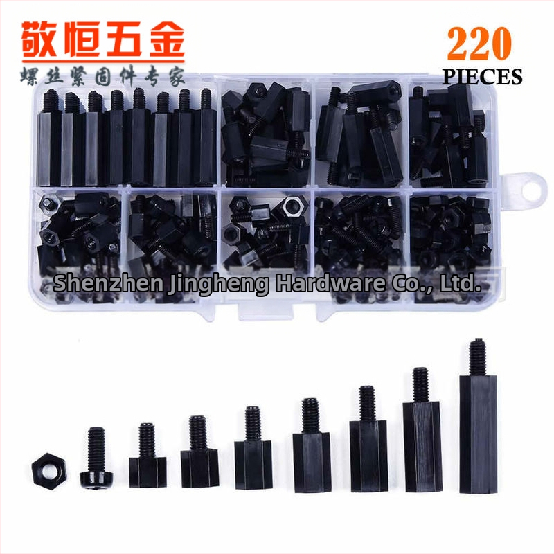 M3 нейлонови винтове и гайки, комплект с изолиращи колони, опакован в кутия