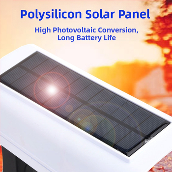 Ηλιακό LED τοίχου φωτιστικό με ανίχνευση κίνησης και ψεύτικη κάμερα επιτήρησης, εξωτερική χρήση IP65, 5W.