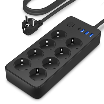 canye EU стандартен USB-C умна мрежов разклонител с USB-C гнездо и Type-C щепсел