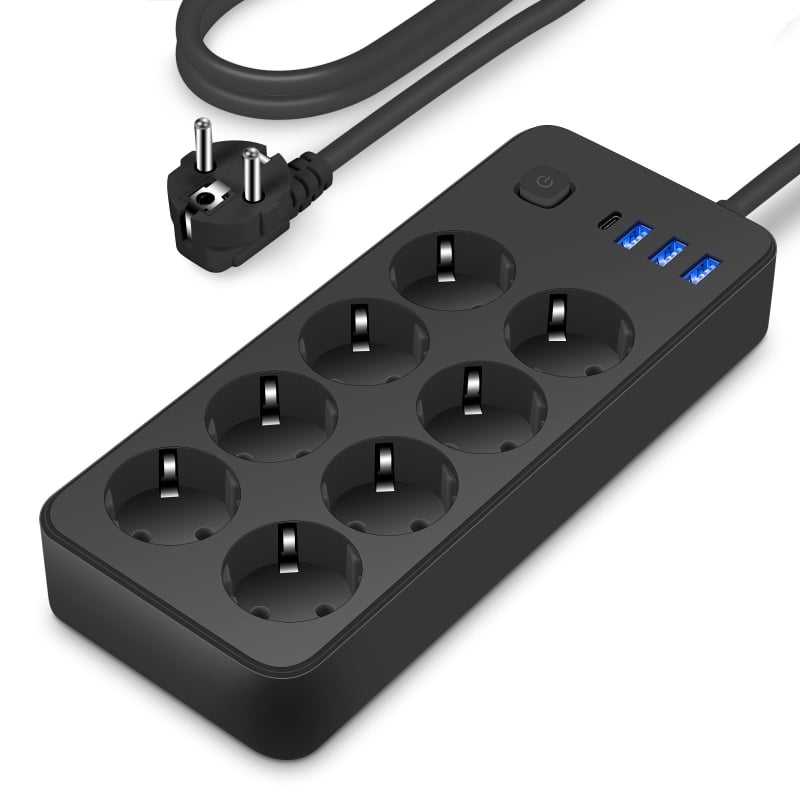 canye EU стандартен USB-C умна мрежов разклонител с USB-C гнездо и Type-C щепсел
