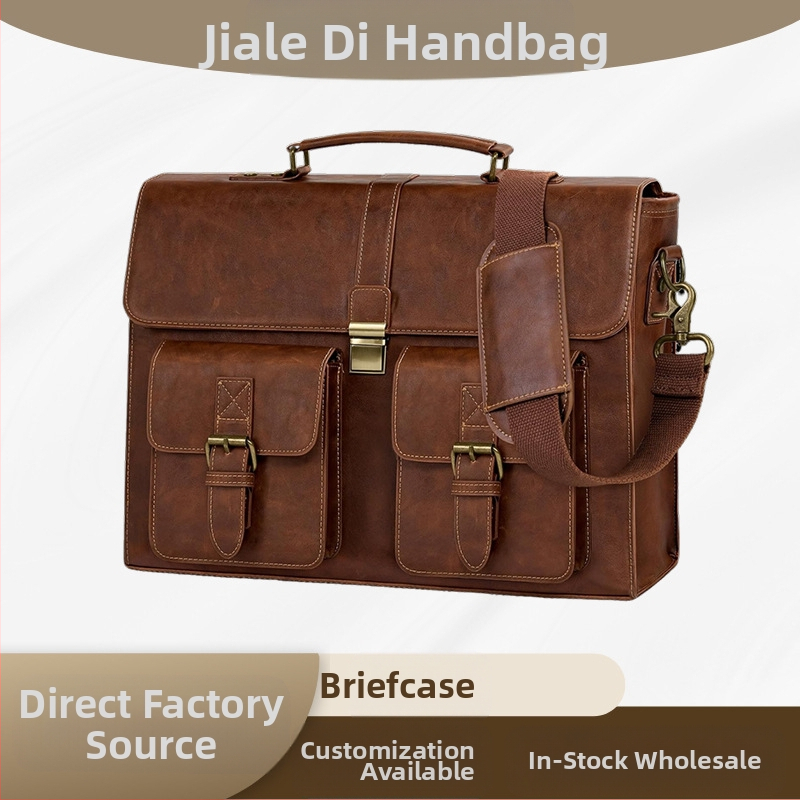 Joledy férfi üzleti táska Crazy Horse bőr, egyszínű, poliészter-pamut bélés