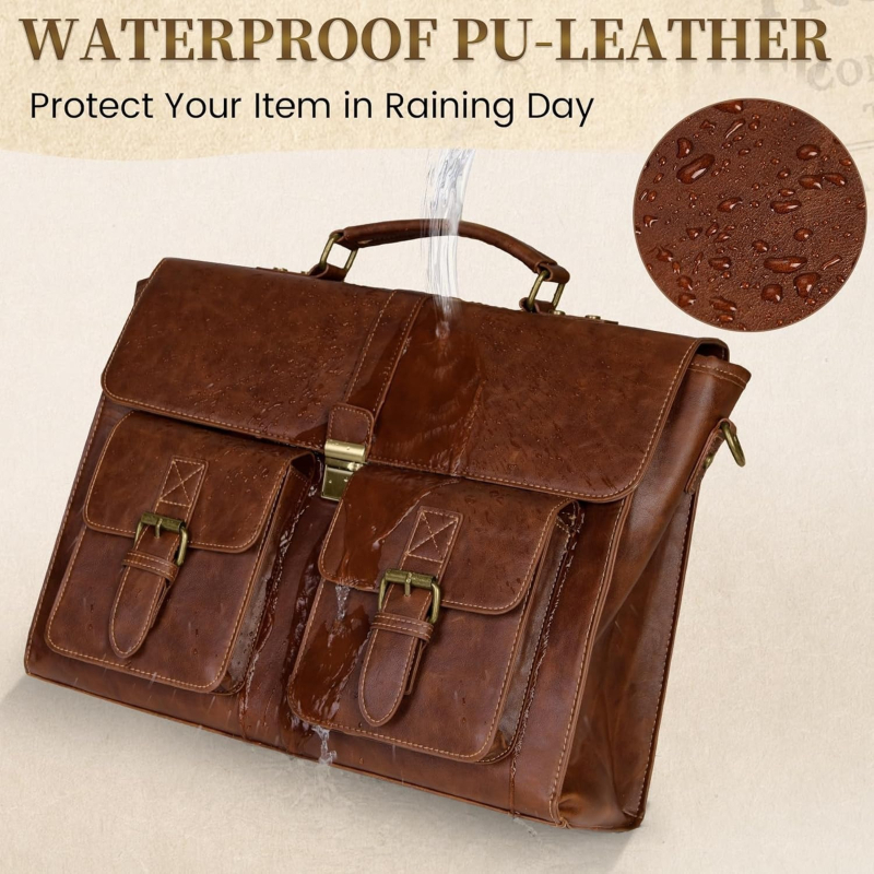 Joledy vīriešu biznesa soma no Crazy Horse ādas – vienkrāsaina, iekšējā odere poliestera–kokvilnas