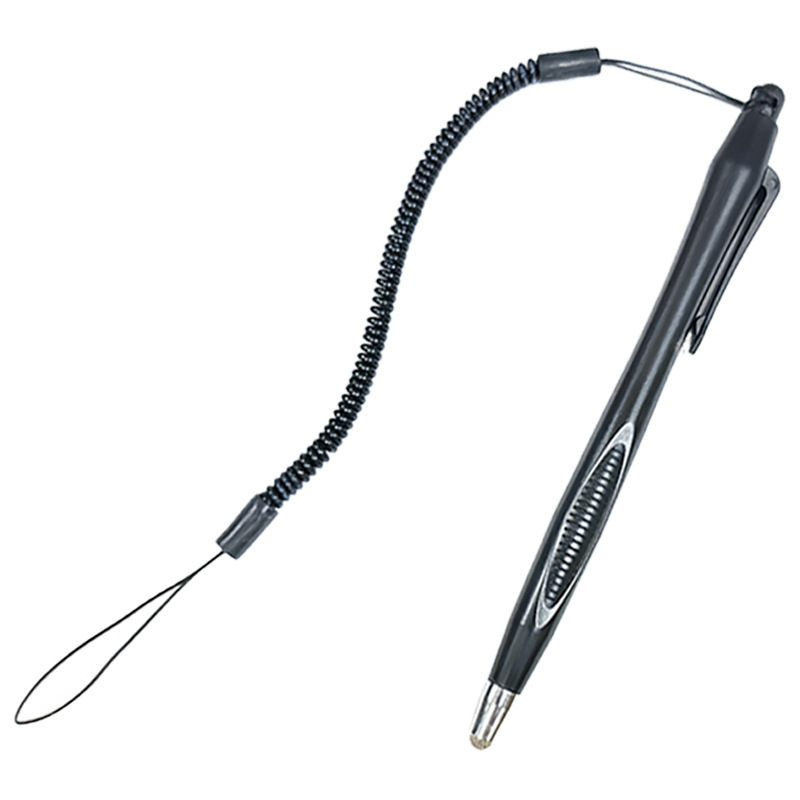 Stylus planšetėms ir telefonams su audinio galvute ir spyruokline virve 4.0, plastikinis korpusas, modelis YMB-0014, suderinamas su Huawei, Xiaomi, OPPO, Vivo