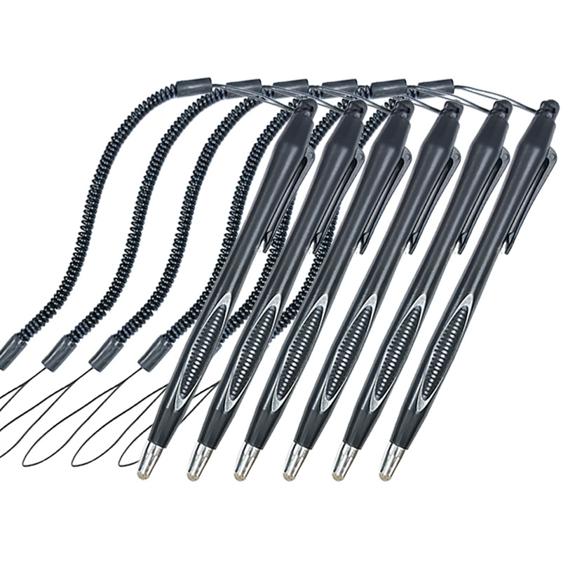 Stylus planšetėms ir telefonams su audinio galvute ir spyruokline virve 4.0, plastikinis korpusas, modelis YMB-0014, suderinamas su Huawei, Xiaomi, OPPO, Vivo