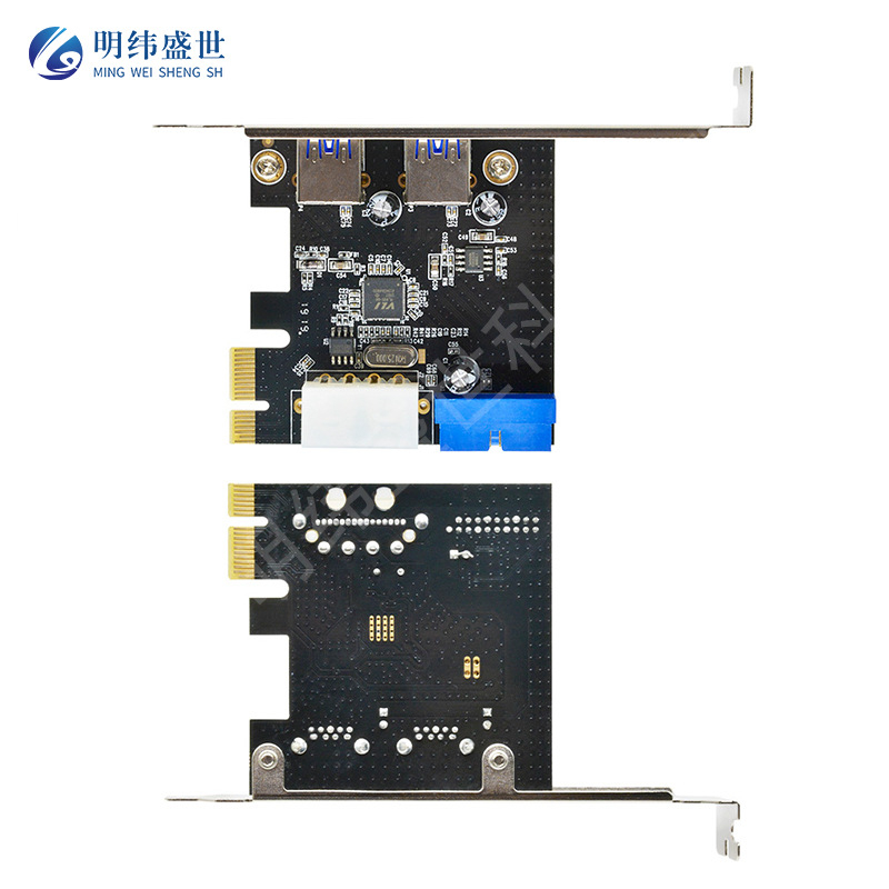PCIe USB 3.0 двупортов преден панел адаптер за настолен компютър с контролна карта