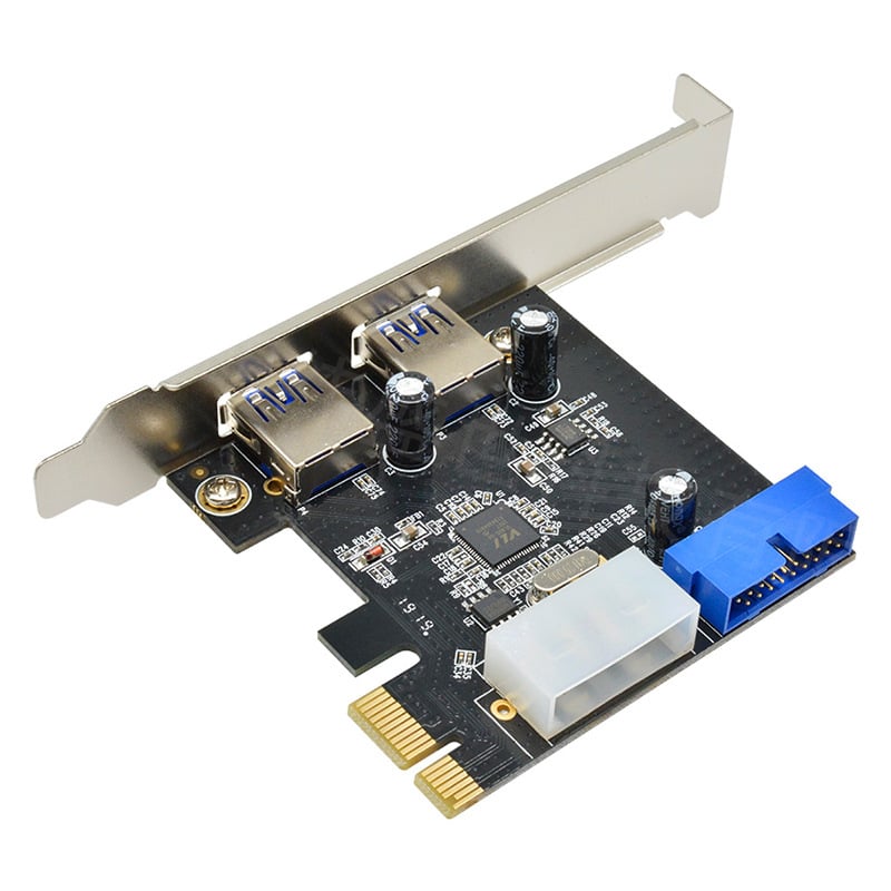 PCIe USB 3.0 двупортов преден панел адаптер за настолен компютър с контролна карта