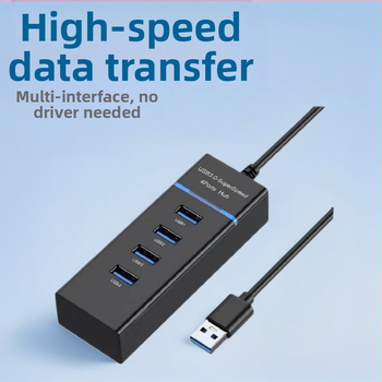 USB 3.0 4-portový hub, napájaný cez USB (bus-powered), 5 Gbps, 30 cm kábel, model T60