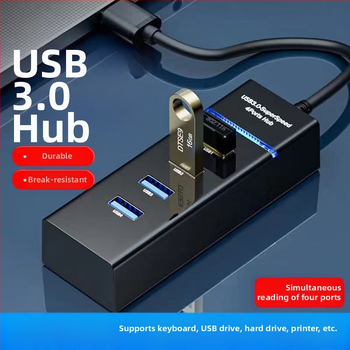 USB 3.0 4-portový hub, napájaný cez USB (bus-powered), 5 Gbps, 30 cm kábel, model T60