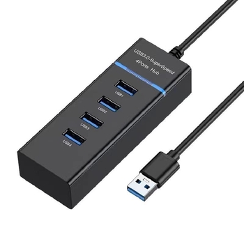 Hub USB 3.0 cu 4 porturi, alimentat prin USB (bus-powered), 5 Gbps, cablu de 30 cm, model T60