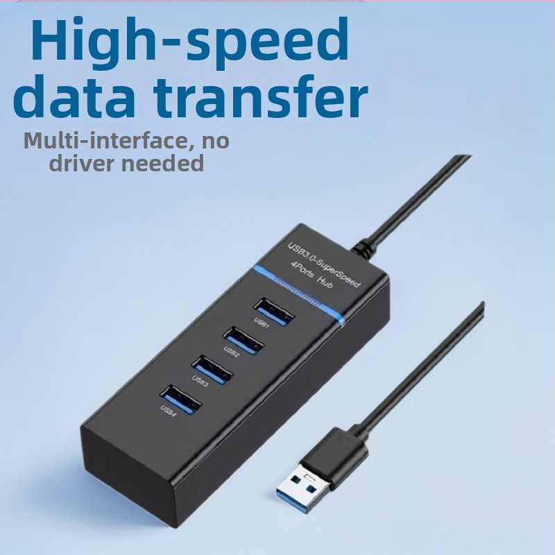 USB 3.0 4-portový hub, napájaný cez USB (bus-powered), 5 Gbps, 30 cm kábel, model T60