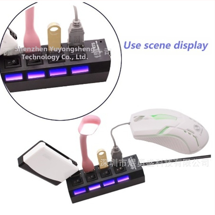 7-portový USB 2.0 hub so spínačom, napájaný cez USB, 480 Mbps