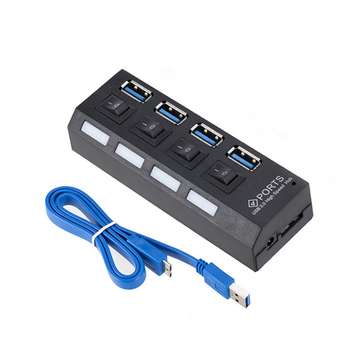 HUB USB 3.0 cu 4 porturi, întrerupătoare independente, model LTC-H311, 5 Gbps, cablu de 50 cm, alimentat prin USB