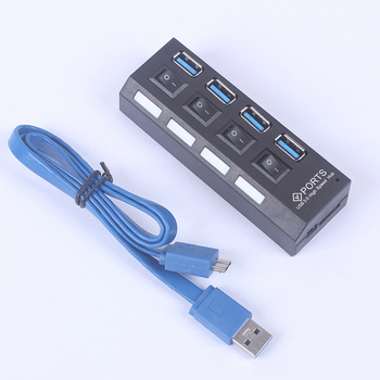 HUB USB 3.0 cu 4 porturi, întrerupătoare independente, model LTC-H311, 5 Gbps, cablu de 50 cm, alimentat prin USB