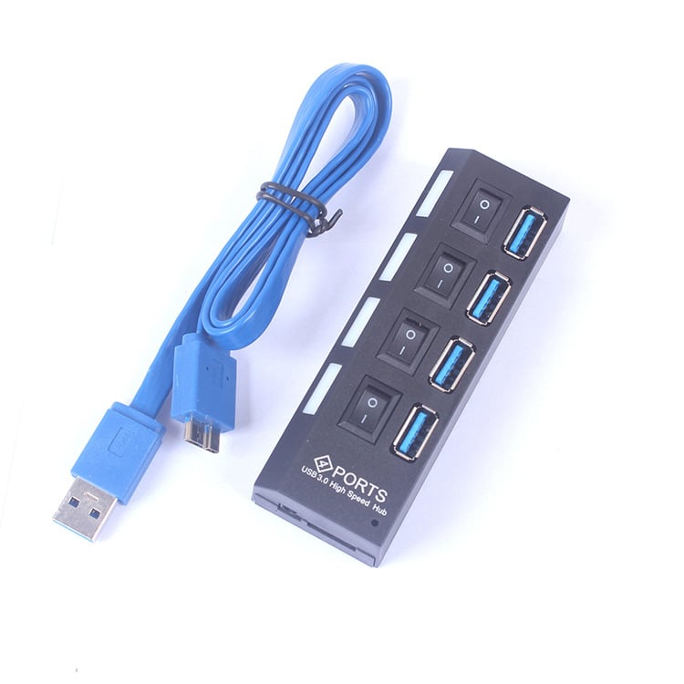 4-портов USB 3.0 хъб с независими превключватели за включване/изключване, модел LTC-H311, 5 Gbps, кабел 50 cm, без външно захранване