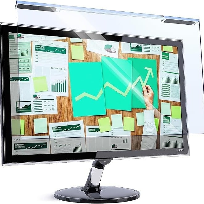 Защитно покритие за екран на настолен компютър, анти-синя светлина, акрилен висящ дизайн, лесен монтаж, съвместим с 12-27 инча дисплеи