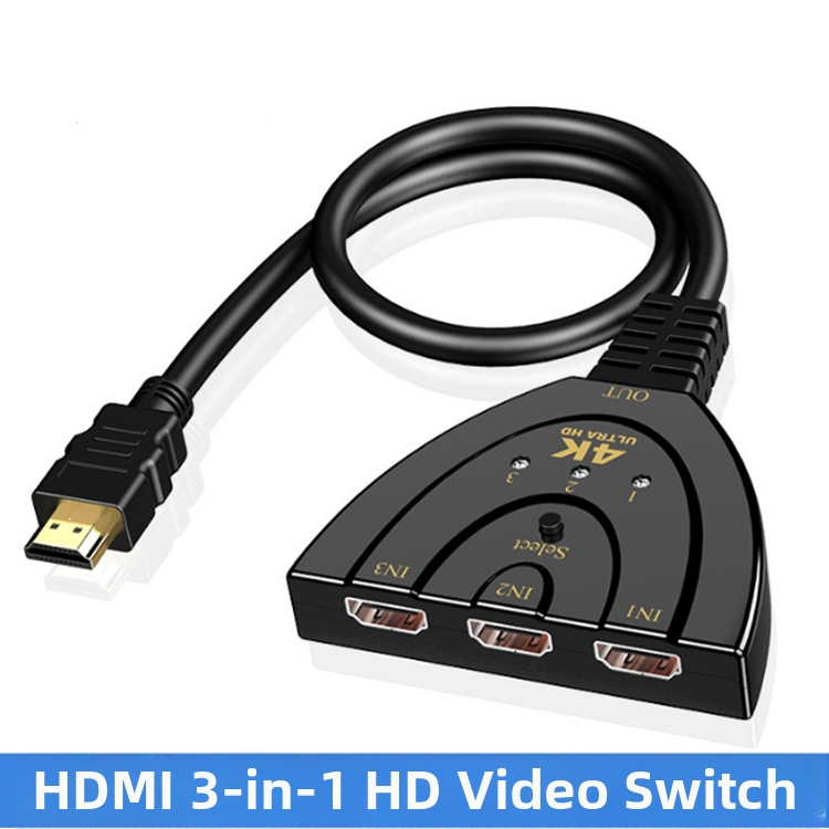 HDMI slēdzējs, 3 ieejas 1 izeja, izšķirtspēja 1048×780, modelis 2015