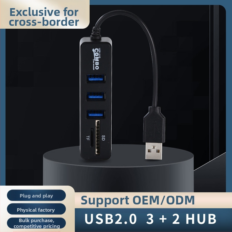 JDL 5-in-1 USB 2.0 docking stotis su SD/TF kortelių skaitytuvu