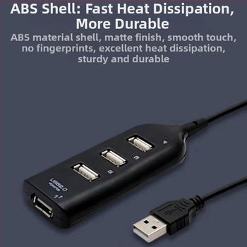 USB 2.0 hub su 4 prievystėmis, 1 į 4 plėstuvas, maitinamas per USB