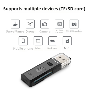 C396 USB 3.0 aukštos spartos 2-in-1 kortelių skaitytuvas TF/SD