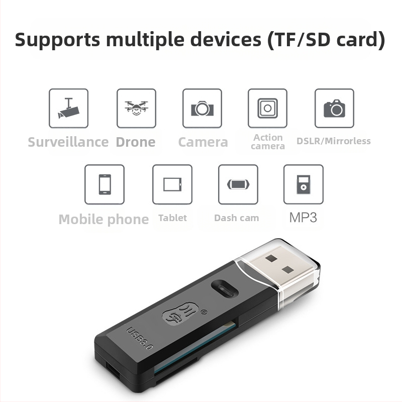 C396 USB 3.0 високоскоростен 2-в-1 четец за TF и SD карти