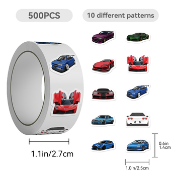 Shengqi комплект стикери — сладък стил, печат, 1 ролка (500 бр.) стикери за автомобил, тетрадка, iPad, калъф за телефон и чаша
