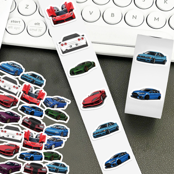 Shengqi комплект стикери — сладък стил, печат, 1 ролка (500 бр.) стикери за автомобил, тетрадка, iPad, калъф за телефон и чаша