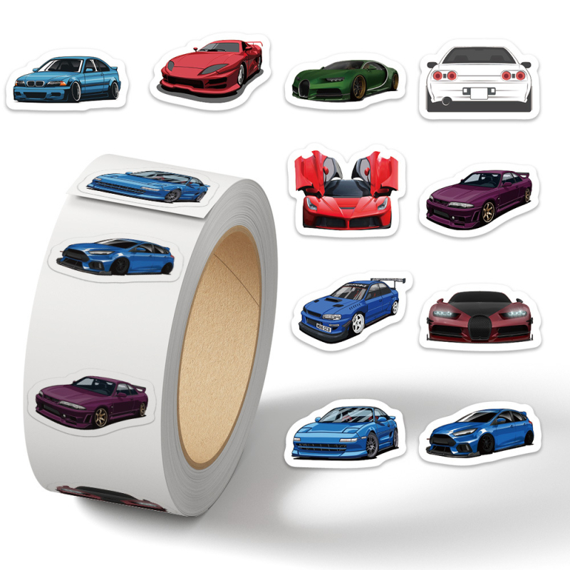 Shengqi комплект стикери — сладък стил, печат, 1 ролка (500 бр.) стикери за автомобил, тетрадка, iPad, калъф за телефон и чаша