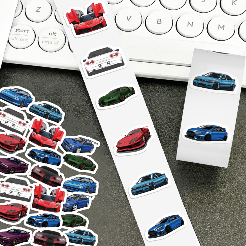 Shengqi комплект стикери — сладък стил, печат, 1 ролка (500 бр.) стикери за автомобил, тетрадка, iPad, калъф за телефон и чаша