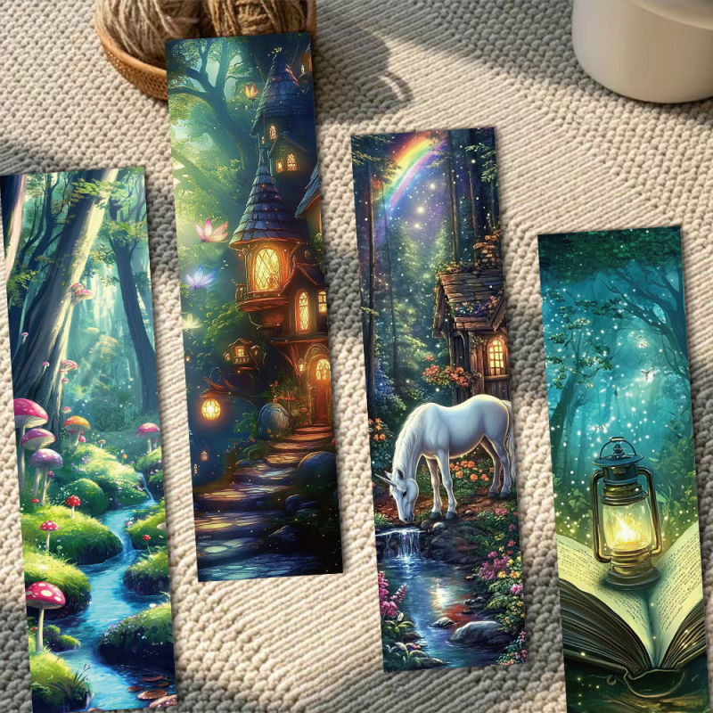 Senli 30 gab. papīra grāmatu zīmes karikatūras stilā ar tematiskām lasīšanas motīvām, uzlīmes DIY dāvanām