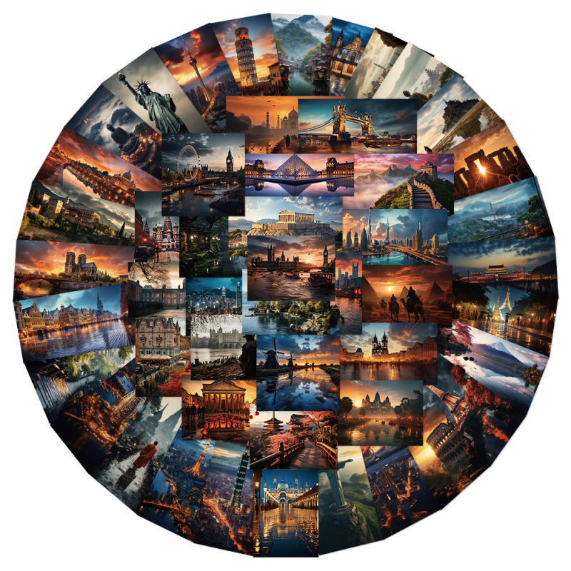 Стикери за пътуване – 50 симпатични архитектурни мотиви за DIY калъф за телефон, печат Shengqi