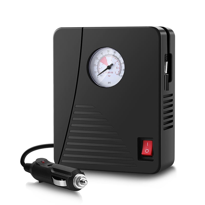 Mini riepu sūknis automobiļiem, velosipēdiem un elektrotransportam — 12V DC, ≤80W, 35 L/min, viencilindru