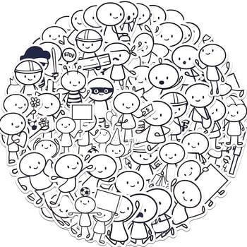 66 броя PVC самозалепващи стикери с мили чиби герои за детски творчески занаяти, принтирани