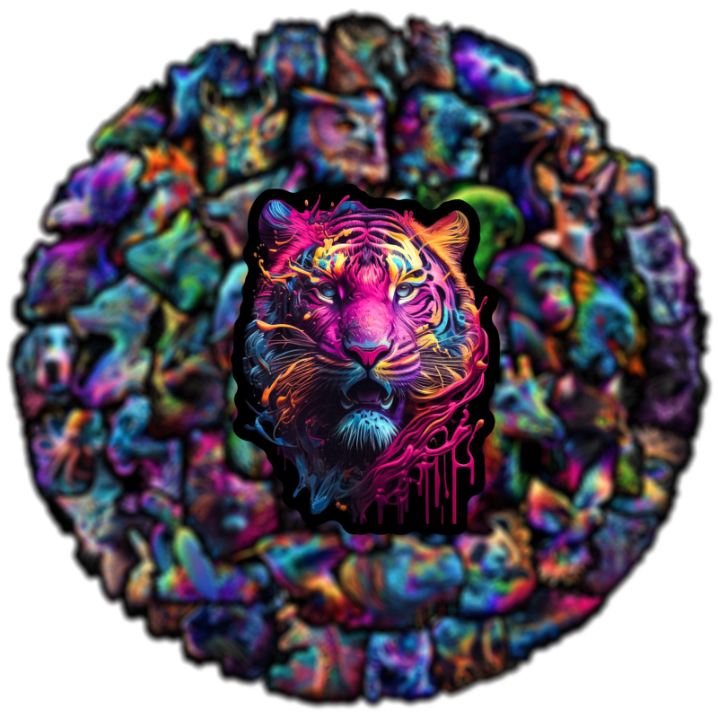 Vízálló PVC állat graffiti matricák készlet, 50 darab, poggyászra, gördeszkára és sisakra, egyedi mintákkal