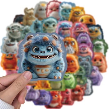 Matricák – Puha plüss szörnyek sorozata, 50 db/set, japán stílus, nyomtatás