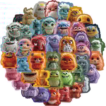 Matricák – Puha plüss szörnyek sorozata, 50 db/set, japán stílus, nyomtatás