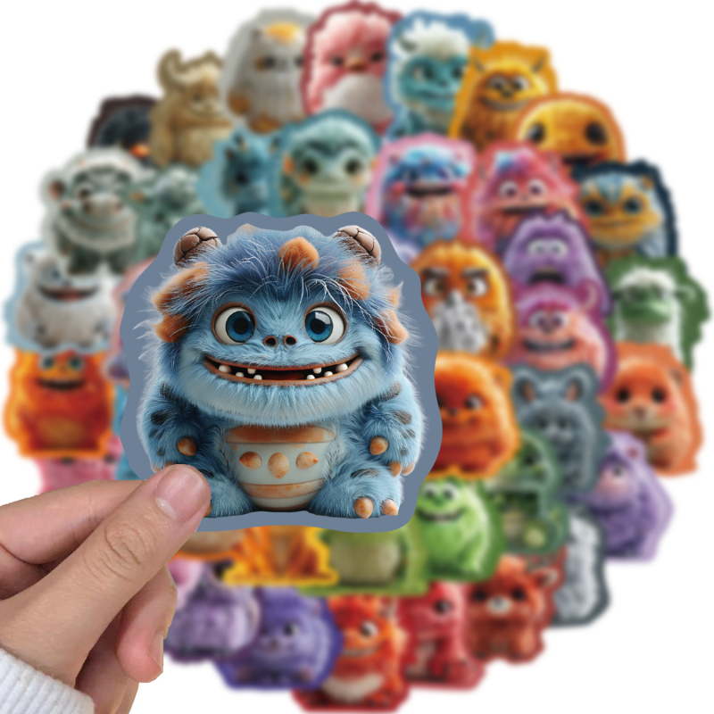 Matricák – Puha plüss szörnyek sorozata, 50 db/set, japán stílus, nyomtatás