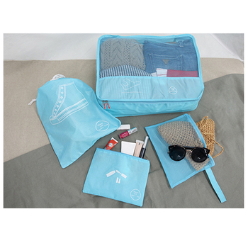 XIGE Пътуващ набор от кубообразни чанти за съхранение — четири чанти, полиестер, многофункционални организатори за дрехи, обувки, бельо и козметика