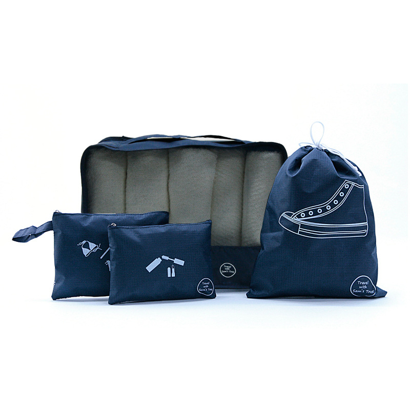 XIGE Пътуващ набор от кубообразни чанти за съхранение — четири чанти, полиестер, многофункционални организатори за дрехи, обувки, бельо и козметика