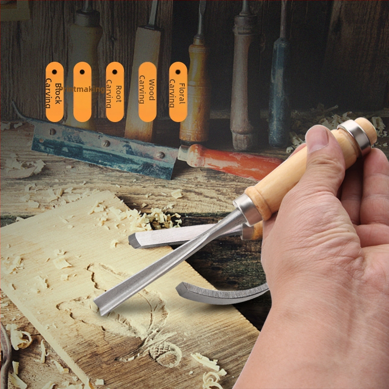 Набор инструменти за дърворезба – 12 части, ножове за резба и резци, ръчна коренова дърворезба, комплект дървообработващи инструменти